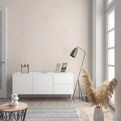 Galerie Flora Brown Plain Texture Lustre Wallpaper from B&Q