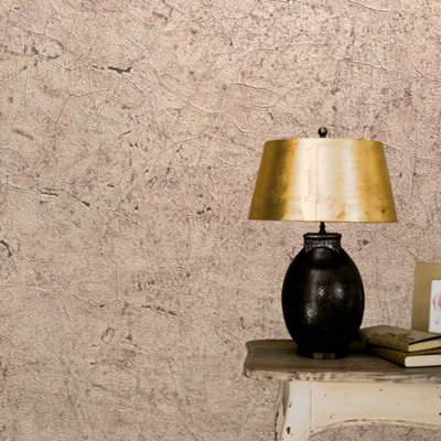 Galerie Perfecto 2 Light Pink Crackle Texture Textured Wallpaper from B&Q
