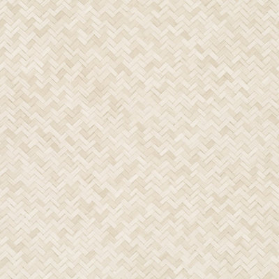 Galerie Eden Collection Light Beige Rattan Chevron Effect Wallpaper Roll from B&Q