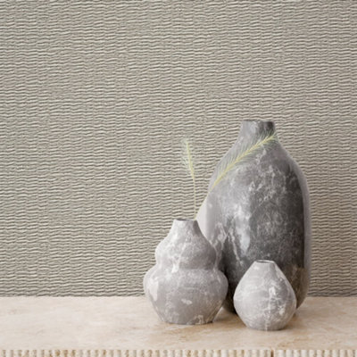 Galerie Beige Textile Optics Wallpaper from B&Q