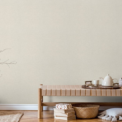 Galerie Beige Uni Plain Textured Wallpaper from B&Q