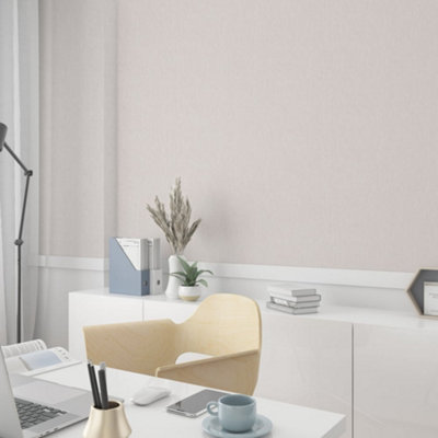 Galerie Eden Collection Pink Linen Effect Wallpaper Roll from B&Q