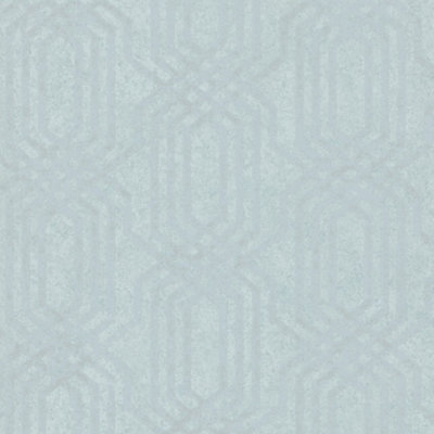Galerie Hotel Green Embossed Geometric Glitter Trellis Wallpaper Roll from B&Q
