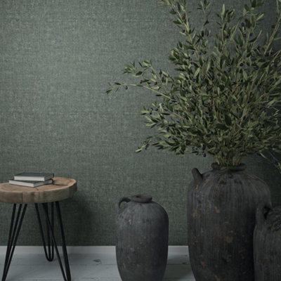 Galerie Loft 2 Green/grey Textured Wicker Effect Wallpaper Roll from B&Q