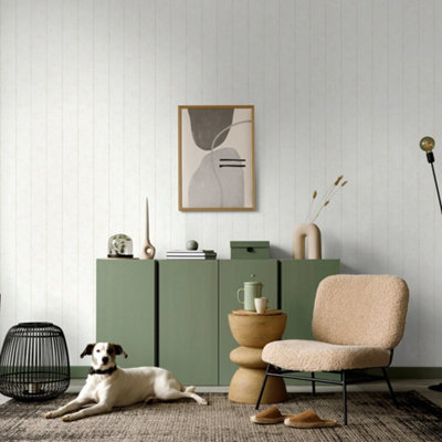 Galerie Flora Beige Pinstripes Wallpaper from B&Q