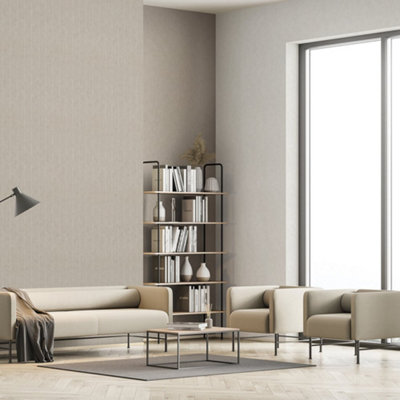 Galerie Flora Grey Pinstripes Wallpaper from B&Q