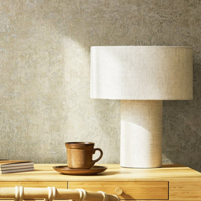 Galerie Kumano Pearlescent Bronze Textured Plaster Wallpaper from B&Q