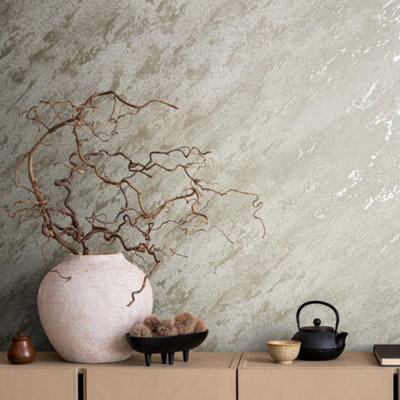Galerie Eclectic White Plaster Look Wallpaper from B&Q