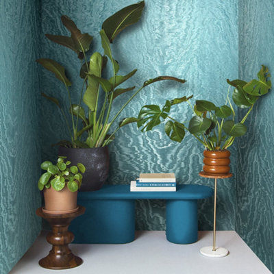 Galerie Eclectic Blue Metallic Look Wallpaper from B&Q