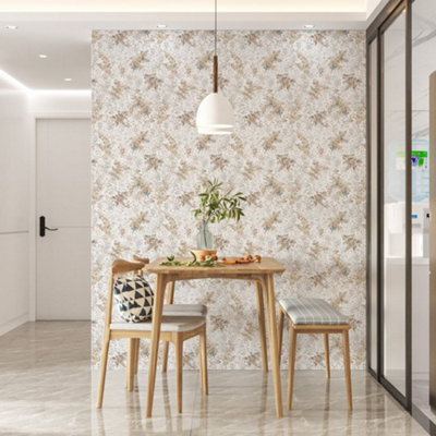 Galerie Flora Bronze Soft Foliage Wallpaper from B&Q