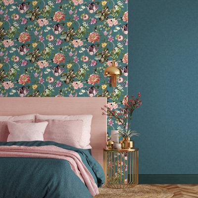 Galerie Flora Green Cherry Blossom Wallpaper from B&Q