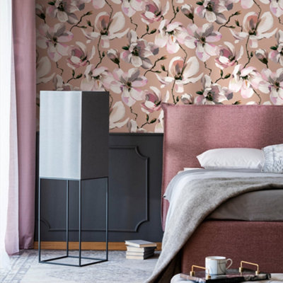 Galerie Flora Pink Cherry Blossom Wallpaper from B&Q