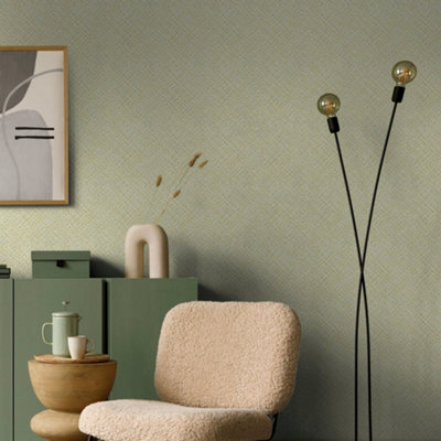 Galerie Flora Beige Herringbone Weave Wallpaper from B&Q