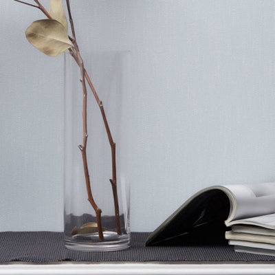 Galerie Heritage Structure Blue Plain Texture Wallpaper Roll from B&Q