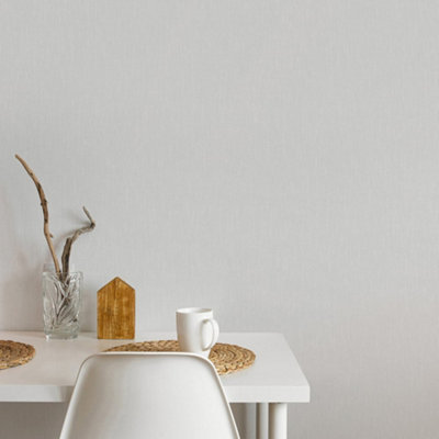 Galerie Heritage Structure Silver Grey Plain Texture Wallpaper Roll from B&Q