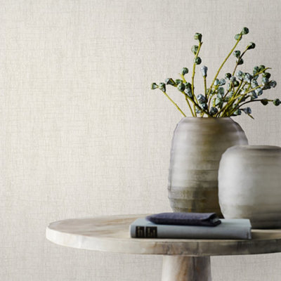 Galerie Loft Light Beige Scored Texture Textured Wallpaper from B&Q