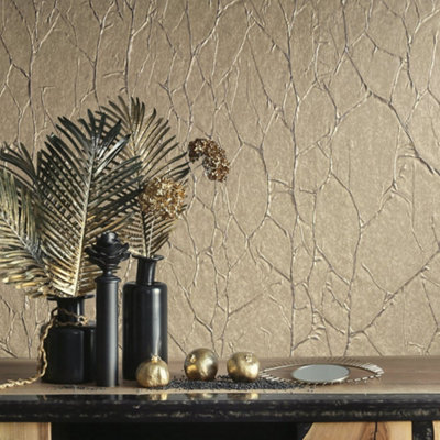 Galerie Natural Opulence Beige Paper Geo Wallpaper Roll from B&Q