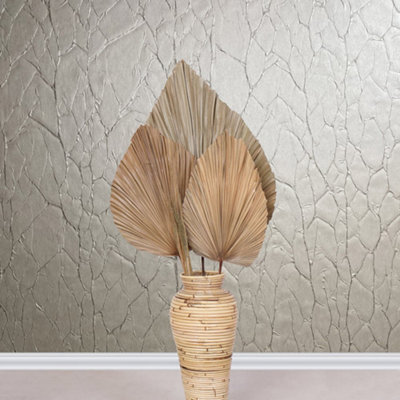 Galerie Natural Opulence Copper & Silver Crinkle Effect Wallpaper Roll from B&Q