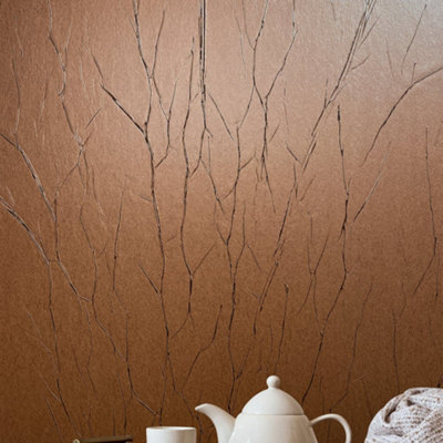 Galerie Natural Opulence Bronze Crinkle Effect Wallpaper Roll from B&Q