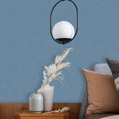 Galerie Energy Collection Navy Fibre Effect Wallpaper Roll from B&Q