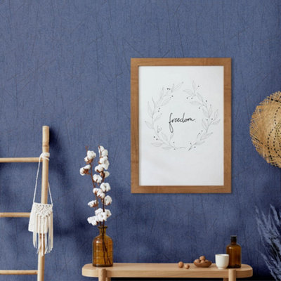 Galerie Energy Collection Blue Plain Scored Effect Wallpaper Roll from B&Q