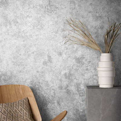 Galerie Air Collection Grey Clay Textured Wallpaper Roll from B&Q