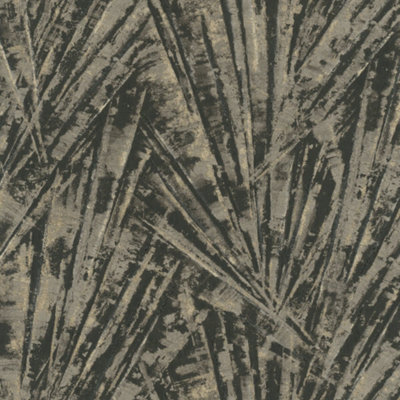 Galerie Air Collection Gold Metallic Fan Palm Textured  Wallpaper Roll from B&Q