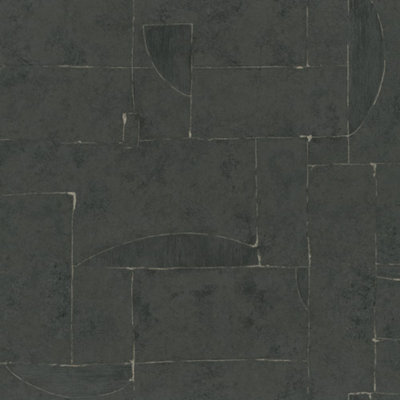 Galerie Air Collection Black Metallic Graphical Effect Textured Wallpaper Roll from B&Q