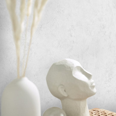Galerie Air Collection White Arid Concrete Textured Wallpaper Roll from B&Q