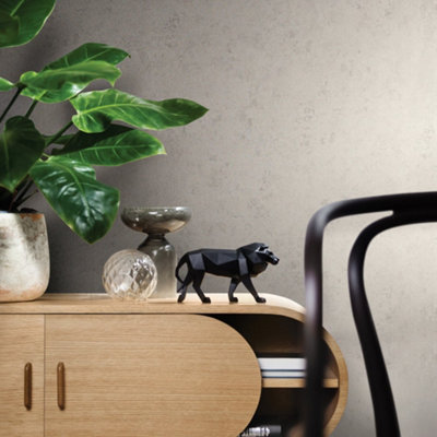 Galerie Air Collection Beige Arid Concrete Textured Wallpaper Roll from B&Q