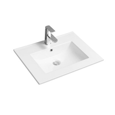 4001A Ceramic 61cm Thin Edge Inset Basin with Scooped Bowl