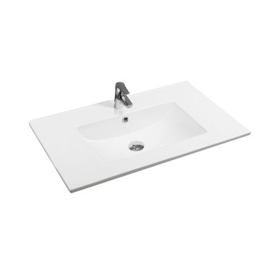 4001A Ceramic 76cm Thin Edge Inset Basin with Scooped Bowl
