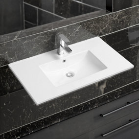 4001A Ceramic 91cm Thin Edge Inset Basin with Scooped Bowl