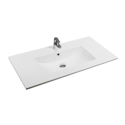 4001A Ceramic 91cm Thin Edge Inset Basin with Scooped Bowl