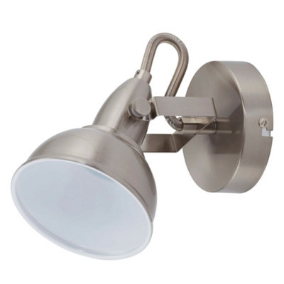 Briloner Wall Light Retro Industrial Spotlight E14 Adjustable Rotatable Metal Chrome from B&Q