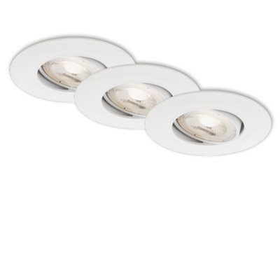 Briloner Mains-Powered Led White Adjustable Recessed Downlights Pack Of 3 from B&Q