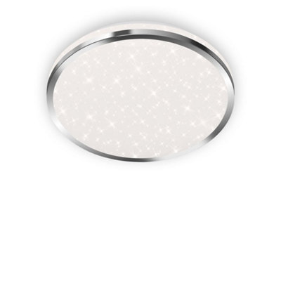 Briloner Mains-Powered Led Chrome Star Decor Ceiling Lamp (Dia)28Cm from B&Q