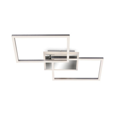 Briloner Chrome Rectangular Led Ceiling Light Remote Control Cct Dimmable Modern Lamp 50 X 39 Cm from B&Q