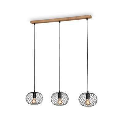 Briloner Bulb Socket E27 Black 3 Lamp Pendant Light from B&Q