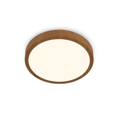 Briloner Wood Effect Led Ceiling Light Lamp 16W 2000Lm 3000K Warm White Bedroom Living Room 280mm