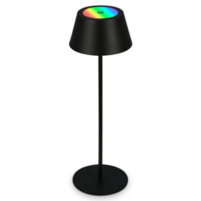 Briloner Battery Powered Black Touch Rechargeable Table Lamp from B&Q