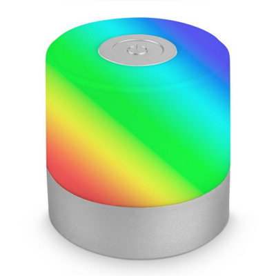 Briloner Rechargeable Led Lamp Bedside Table Camp Night Light Rgb Portable 7Cm Silver from B&Q