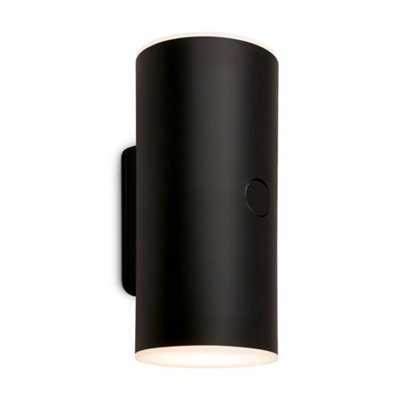 Briloner Battery Powered Black Outdoor Wall Light from B&Q