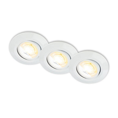 Briloner Led Recessed Lights Set 3X Spotlights Downlights 4.9W Dimmable Cct 90mm Metal from B&Q