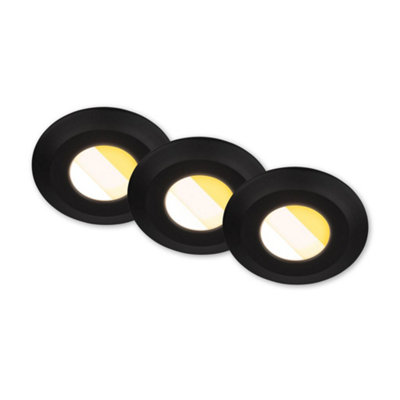 Briloner Recessed Led Spotlights Set 3X 4.9W Bathroom Lights Dimmable Lamp Ip44 Cct Black from B&Q