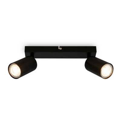 Briloner Gu10 Ceiling Light Black Adjustable 2 Way Spotlight Lamp from B&Q