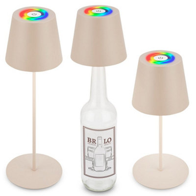 Briloner Beige Table Lamp Led 3-In-1 Rechargeable Rgb Colour Changing Light Dimmable Touch Cordless Ip44 from B&Q