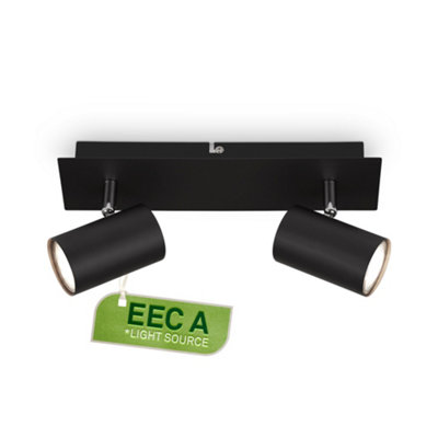 B&Q -  Led Ceiling Spotlight 2 Gu10 Light 450Lm 3000K Adjustable Metal Energy Efficient