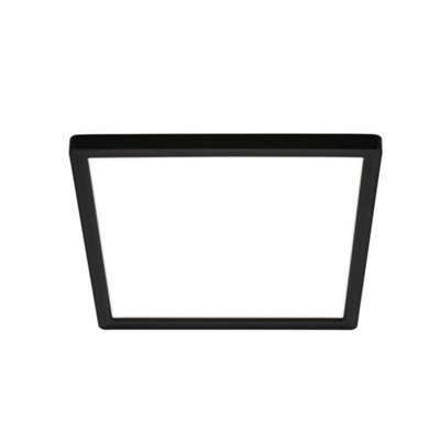 Briloner Black Ceiling Light Led Lamp 16W 1900Lm Square Flat Panel 240mm Neutral White from B&Q