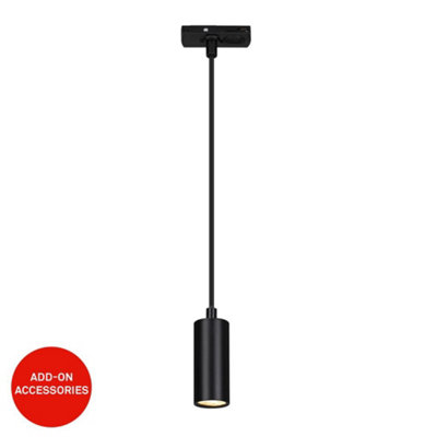 Briloner Mains-Powered Led Black Dimmable Track System Pendant Light from B&Q